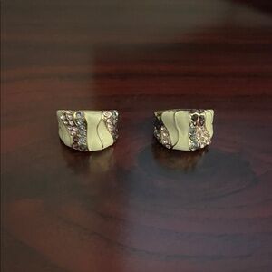 Set of 2  enamel and stone women's rings